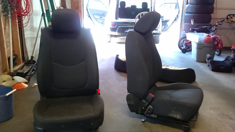 Seats out for Kia.
